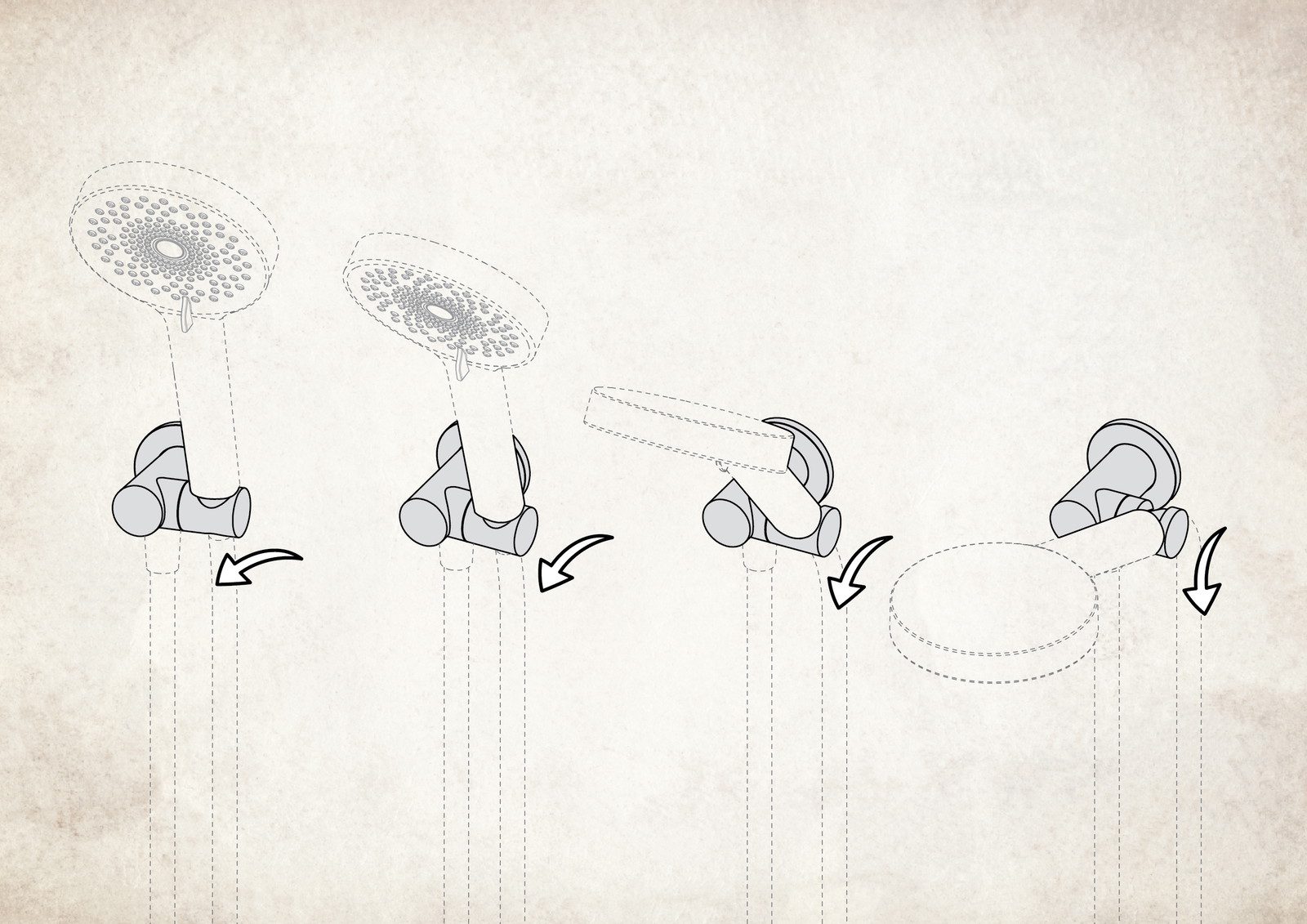 Подключение шланга с держателем лейки DEANTE CASCADA NAC 057K — изображение 2