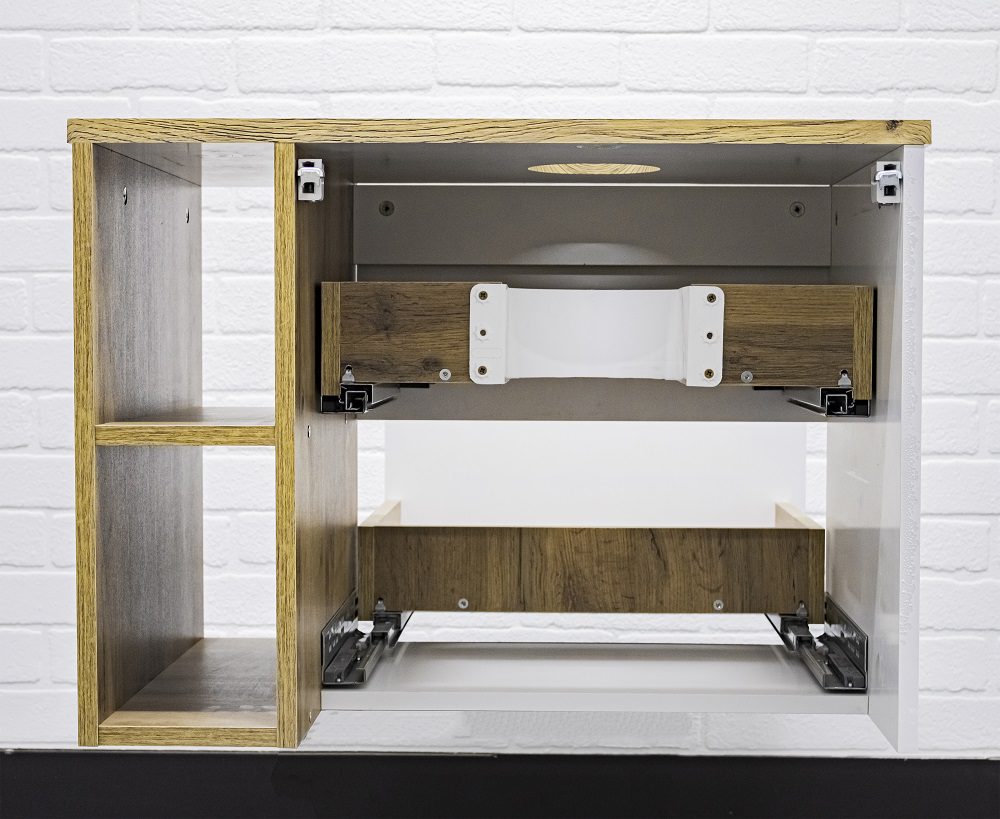 Тумба в ванную Домино JOY 46 Frost 70 с двумя ящиками, DF3401T — изображение 10