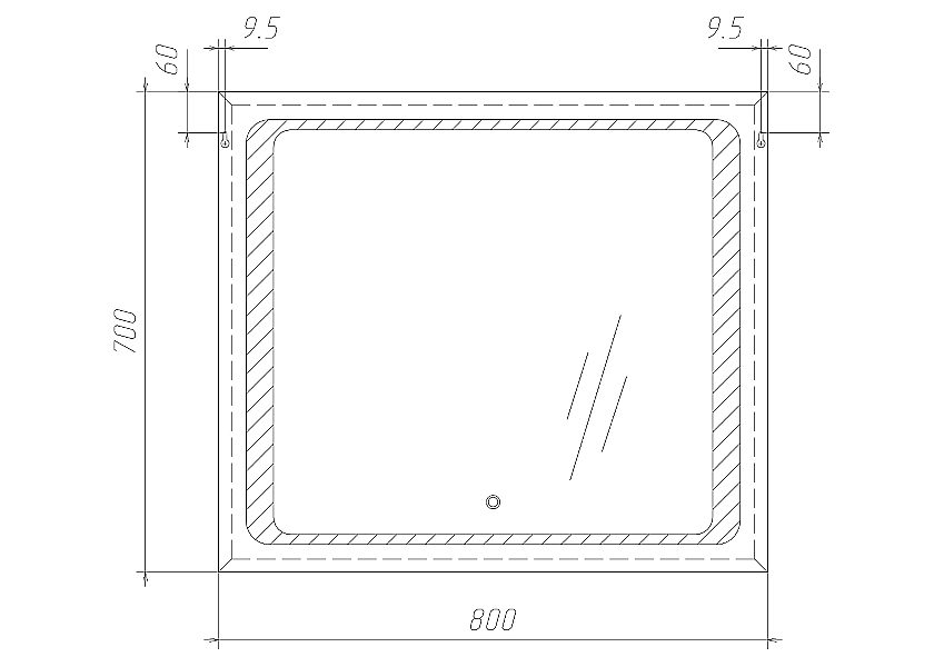 Зеркало Домино Galaxy 80 black alum с подсветкой, SG1060Z — изображение 7