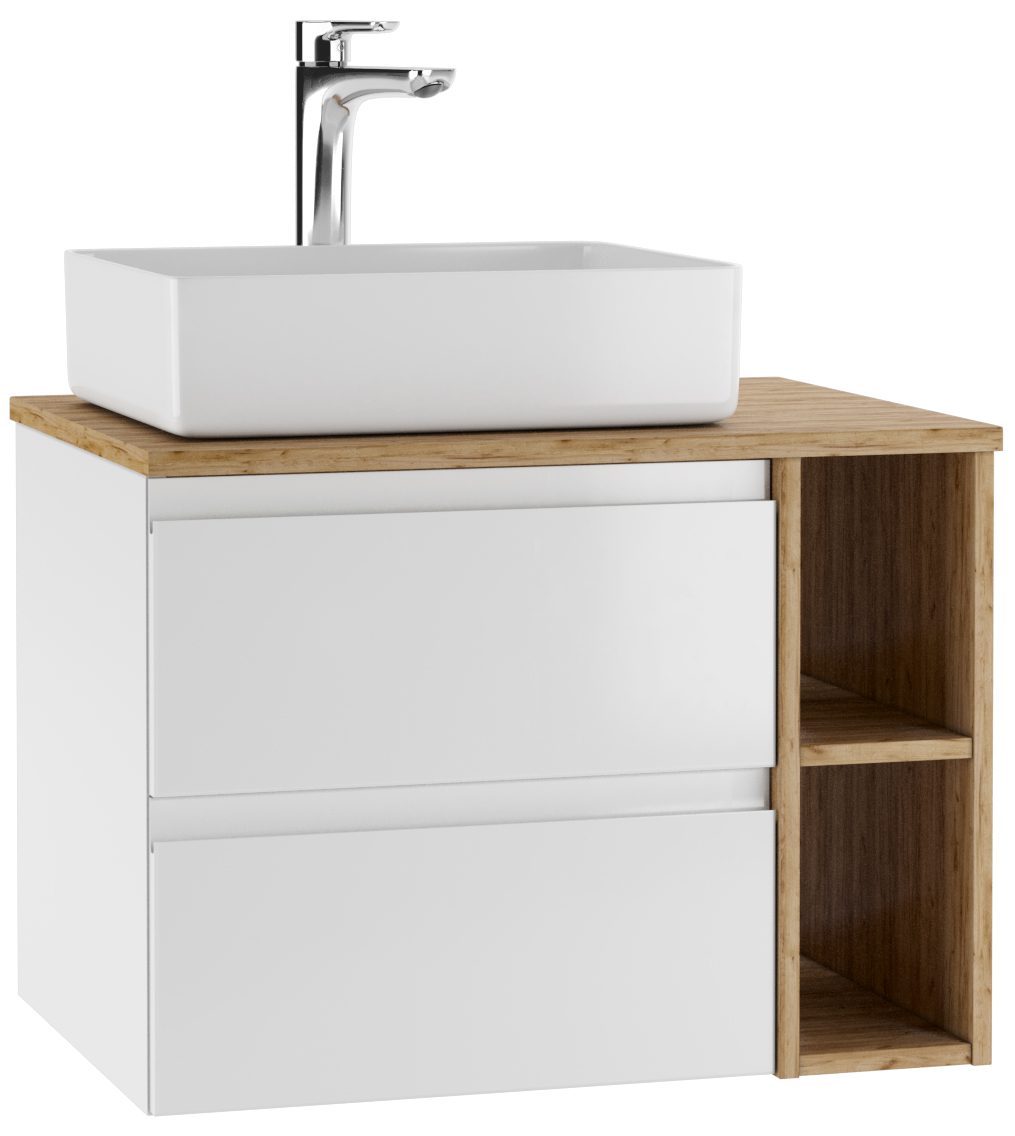 Тумба в ванную Домино JOY 46 Frost 70 с двумя ящиками, DF3401T