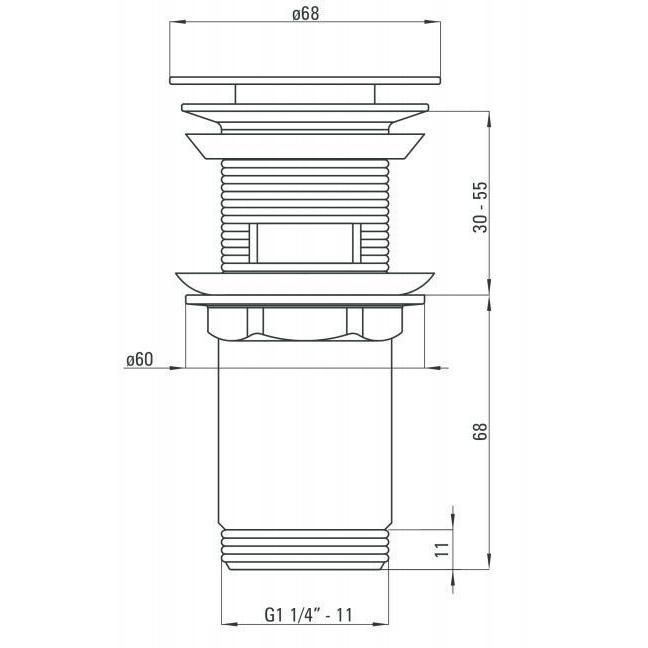 Донный клапан для умывальника DEANTE CLICK-CLACK TITANIUM NHC D10U — изображение 7