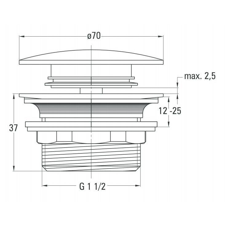 Донный клапан для душ. поддона DEANTE CLICK-CLACK (большой) NHC 021A — изображение 2