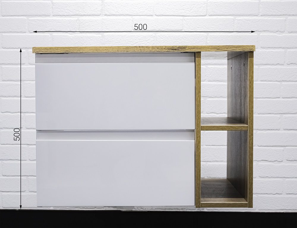 Тумба в ванную Домино JOY 46 Frost 70 с двумя ящиками, DF3401T — изображение 5