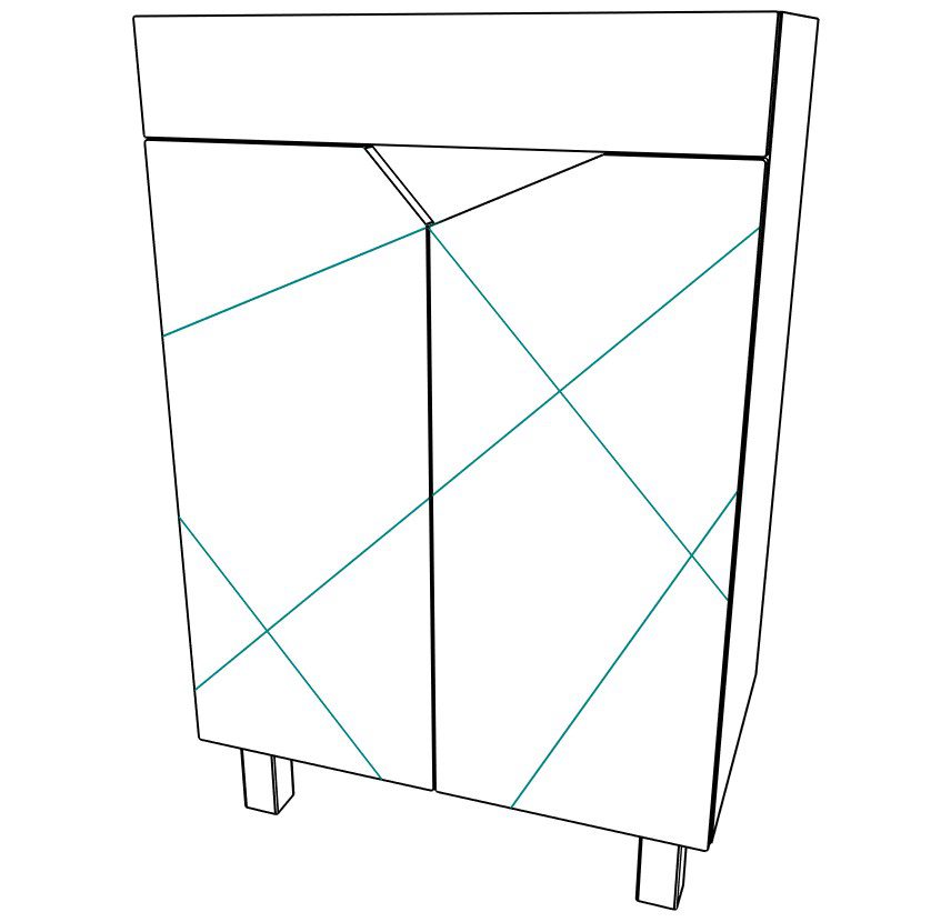 Тумба в ванную Домино Томь 60 Vector без ящика, DV6602T — изображение 5