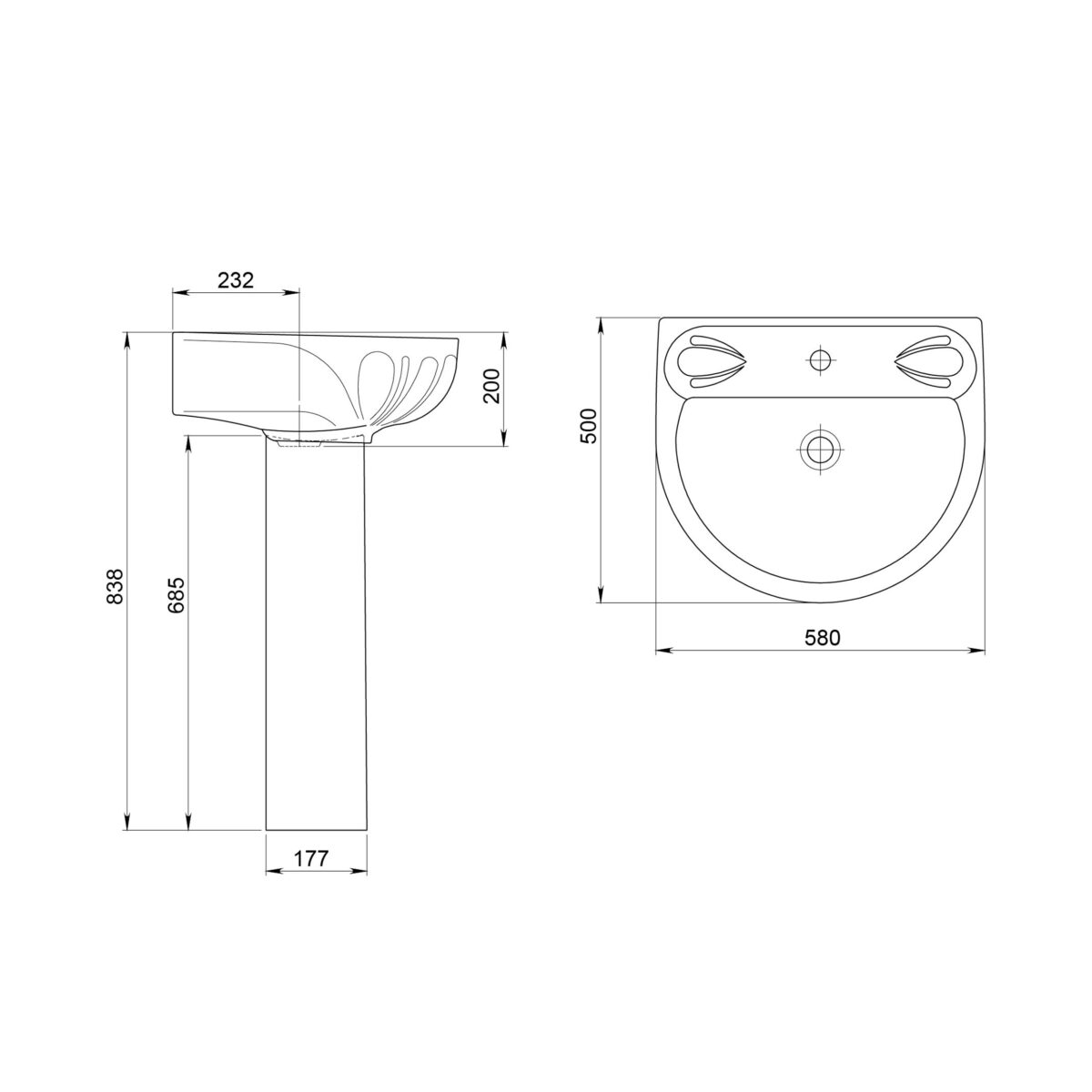 Умывальник Santeri Лотос 58, 131106S0010B0 — изображение 6