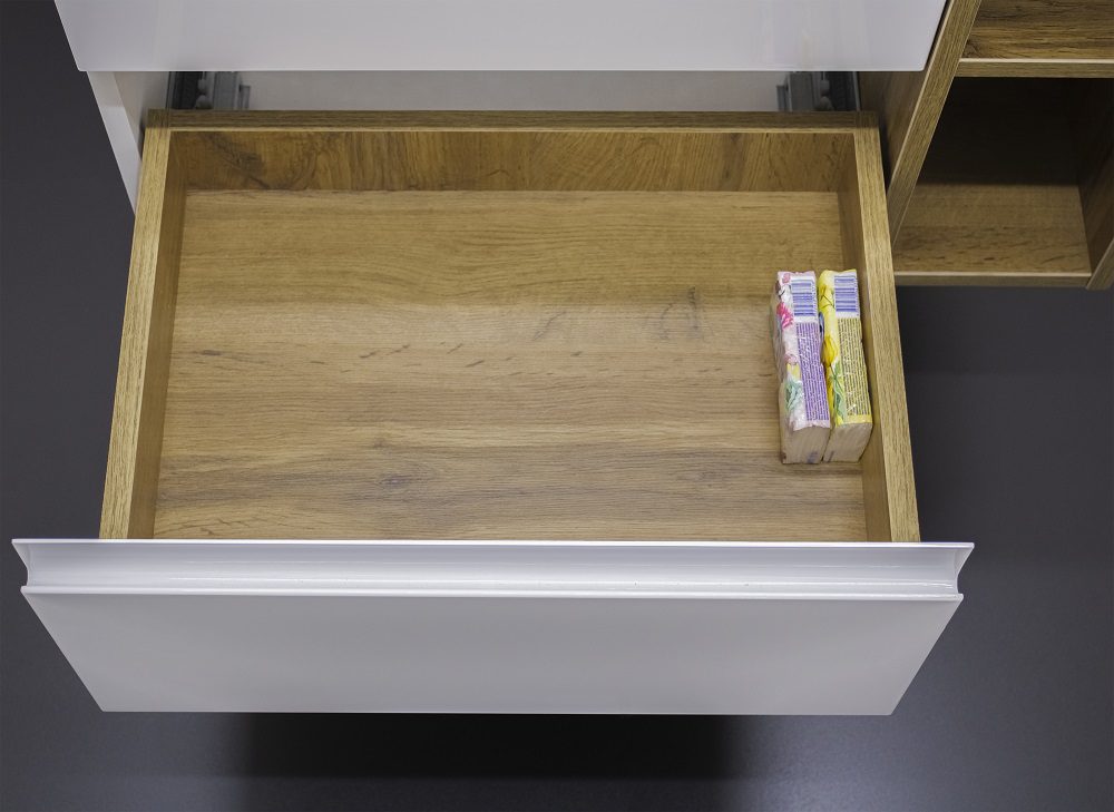 Тумба в ванную Домино JOY 46 Frost 70 с двумя ящиками, DF3401T — изображение 6