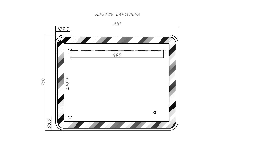 Зеркало Домино Барселона 910х710 с подсветкой, GL7023Z — изображение 7