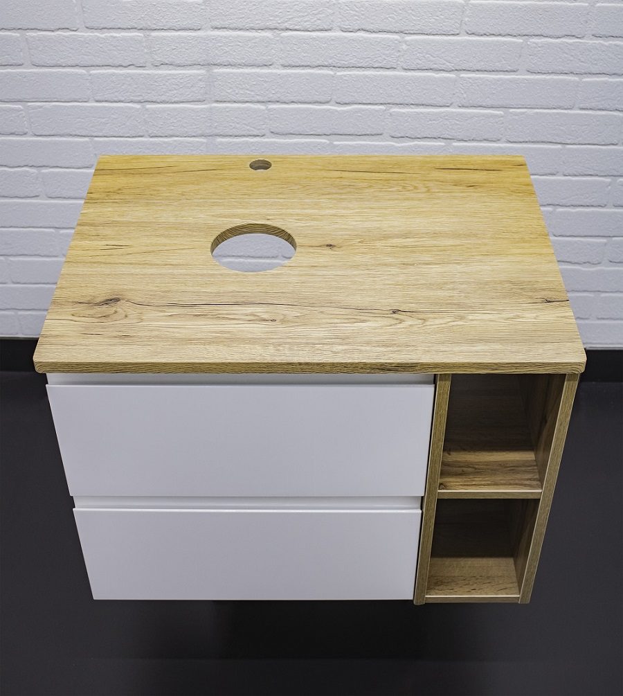 Тумба в ванную Домино JOY 46 Frost 70 с двумя ящиками, DF3401T — изображение 4