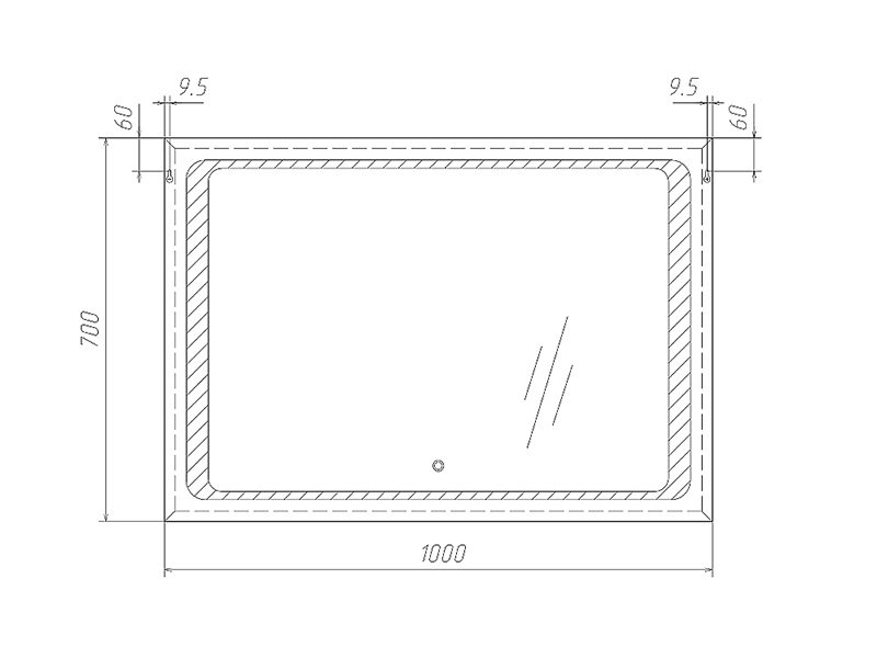 Зеркало Домино Galaxy 100 black alum с подсветкой, SG1057Z — изображение 2