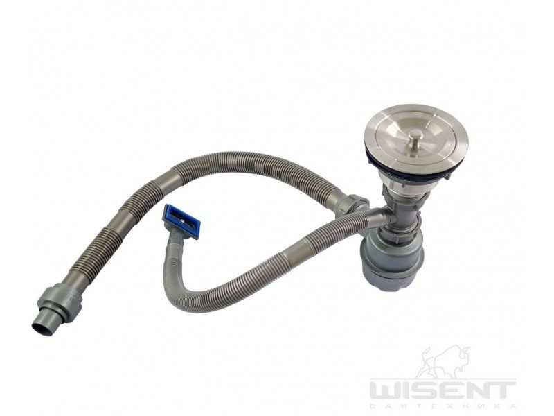 Кухонная мойка с сифоном WISENT W34050D/2 (сатин/матовая) — изображение 6