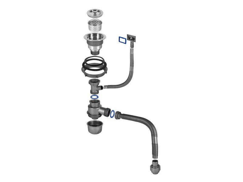 Кухонная мойка с сифоном WISENT W34050D/2 (сатин/матовая) — изображение 5