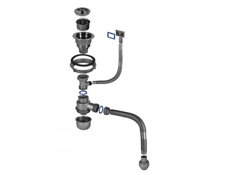 Кухонная мойка с сифоном WISENT W34050BD/2 (графит/декор) — изображение 9