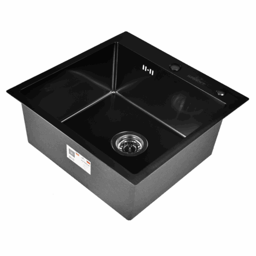 Кухонная мойка с сифоном WISENT W35050B/2 (графит/матовая)