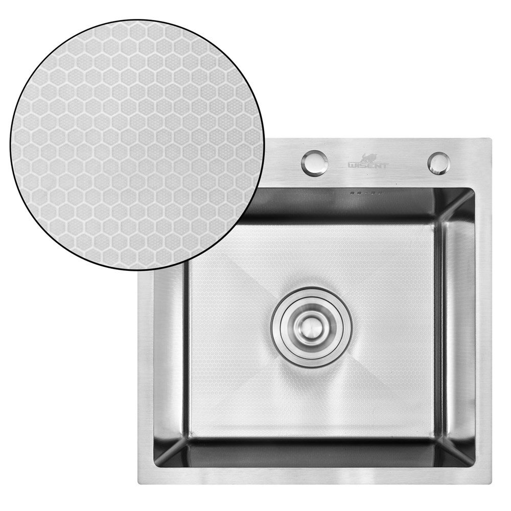 Кухонная мойка с сифоном WISENT W35050D/2 (сатин/матовая)