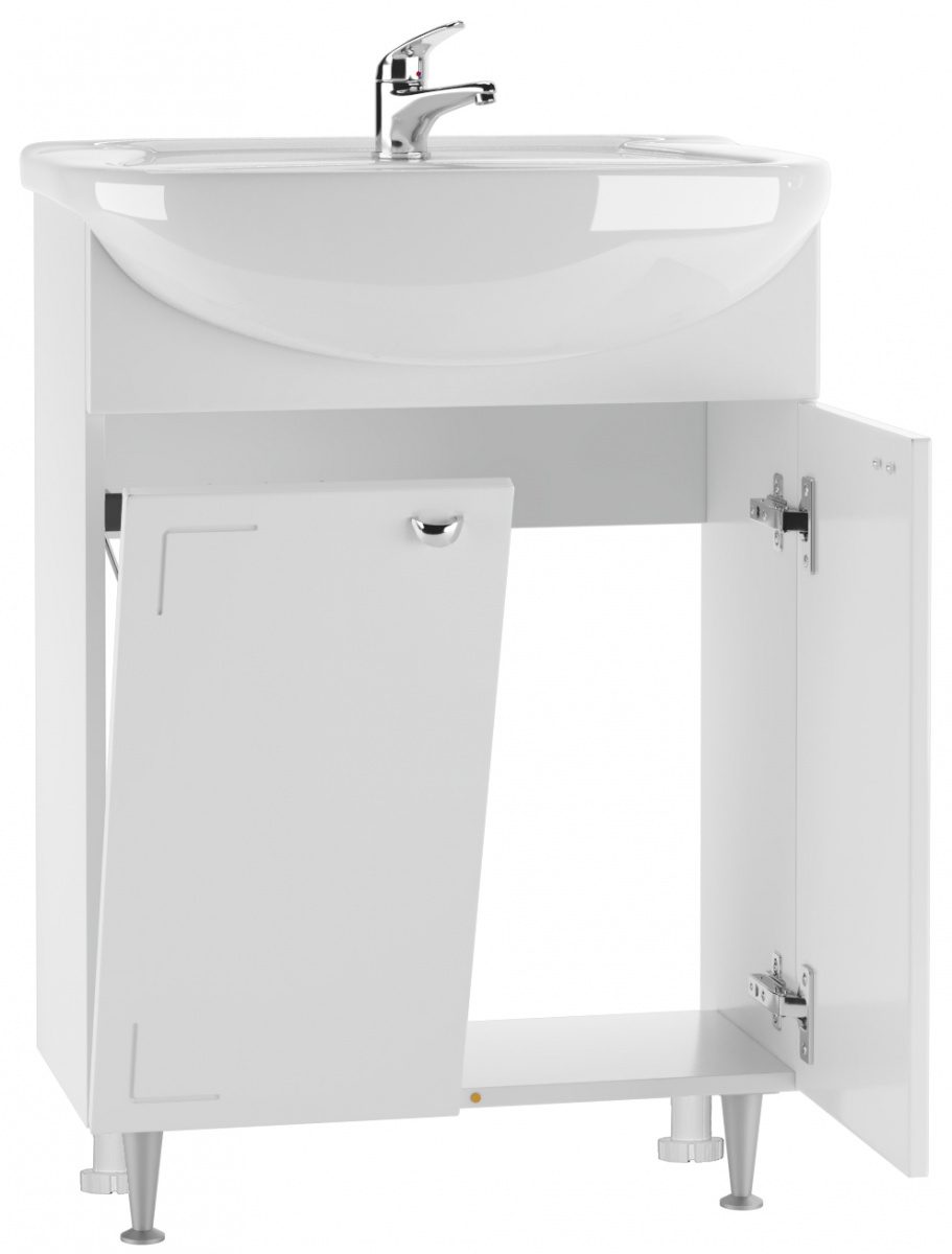 Тумба в ванную Айсберг Уют 60 Классик с корзиной для белья, DA1025T — изображение 2