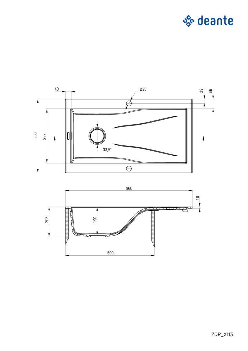 Кухонная мойка DEANTE RAPSODIA ZQR S113, серый, 86x50 см — изображение 3