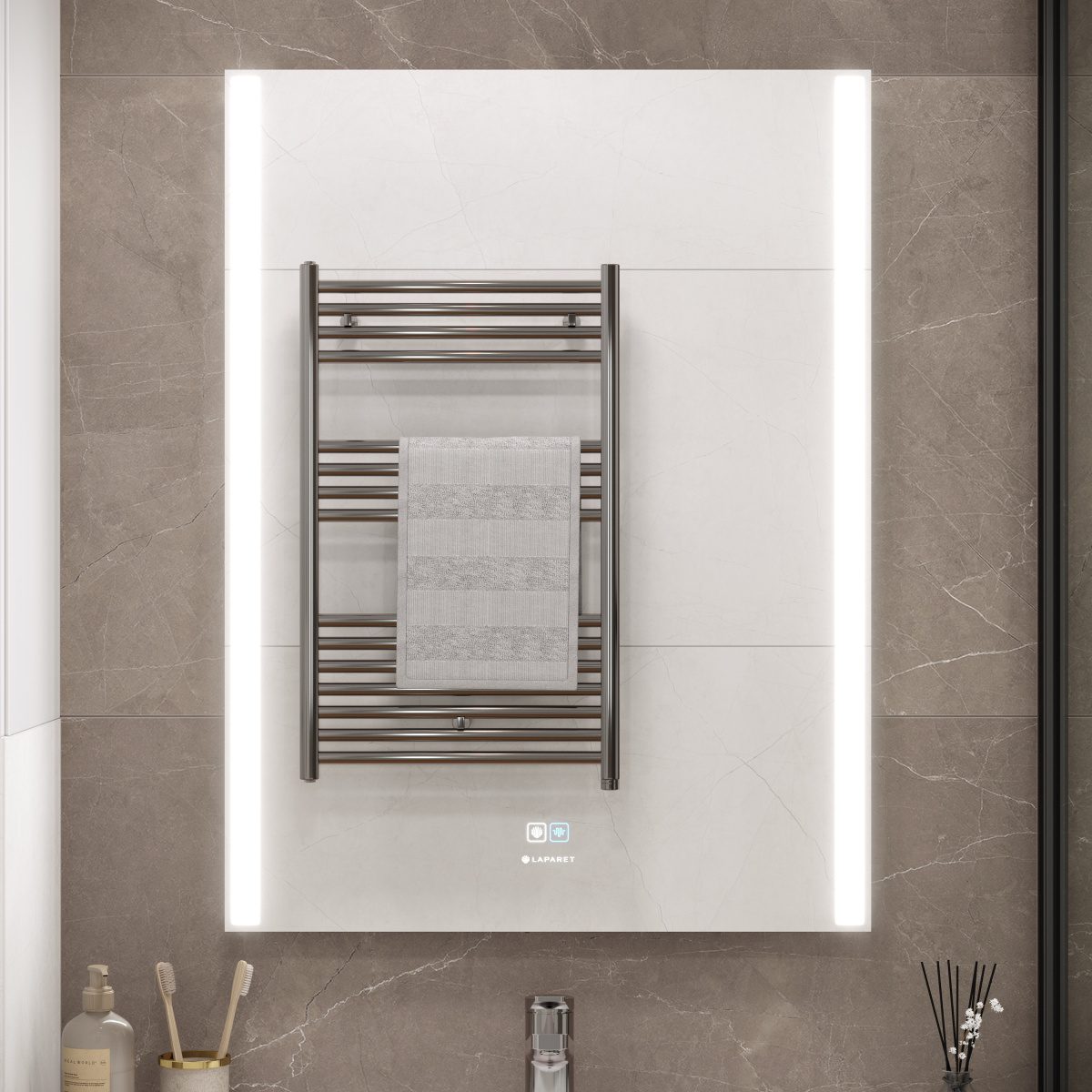 Зеркало Laparet Electra 60*80 влагостойкое, подсветка, диммер и антизапотевание, electra. 60/80 — изображение 2