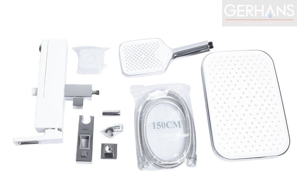 Душевая система GERHANS K19127W, белый хром — изображение 3