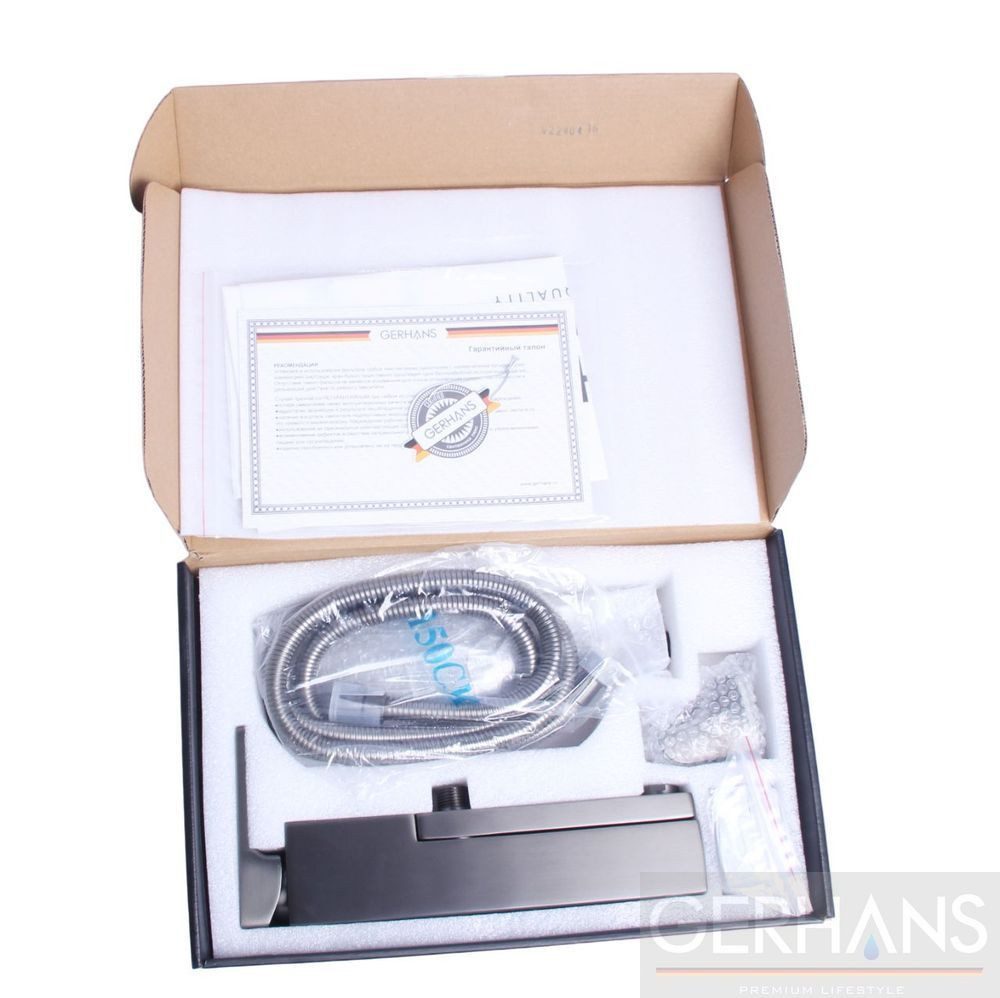 Смеситель для ванны GERHANS K13027D, оружейная сталь — изображение 7