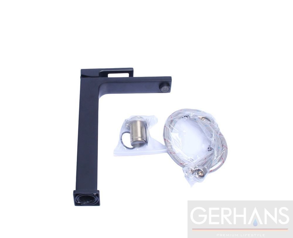 Cмеситель для умывальника GERHANS K11127B высокий, чёрный — изображение 5