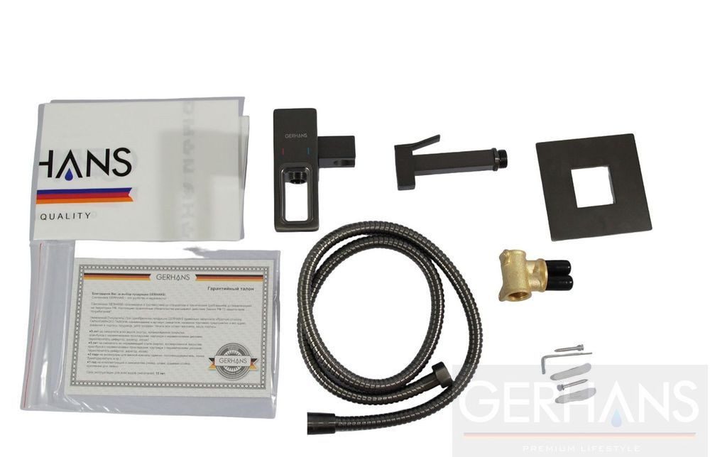 Смеситель скрытого монтажа для гигиенического душа GERHANS K15227D, оружейная сталь — изображение 3