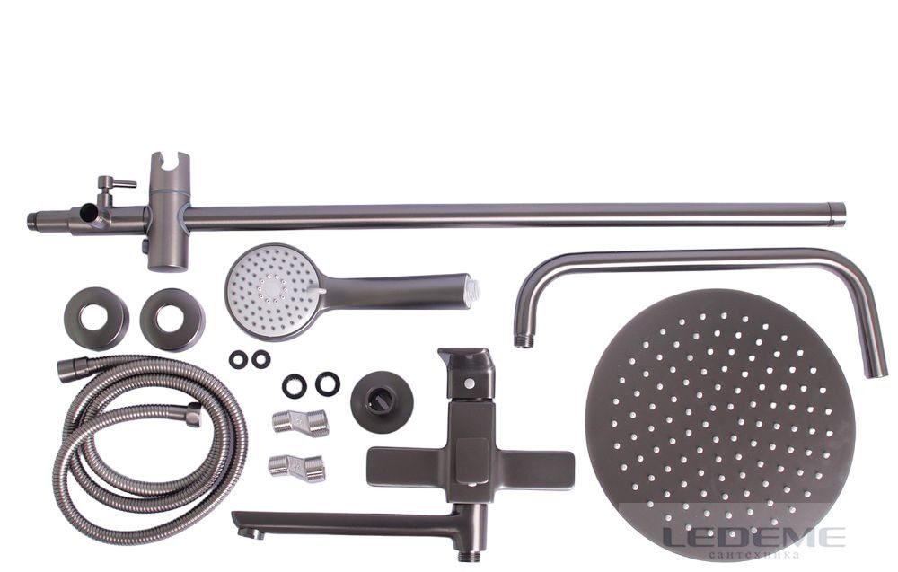 Душевая система Ledeme L2480D, оружейная сталь — изображение 4