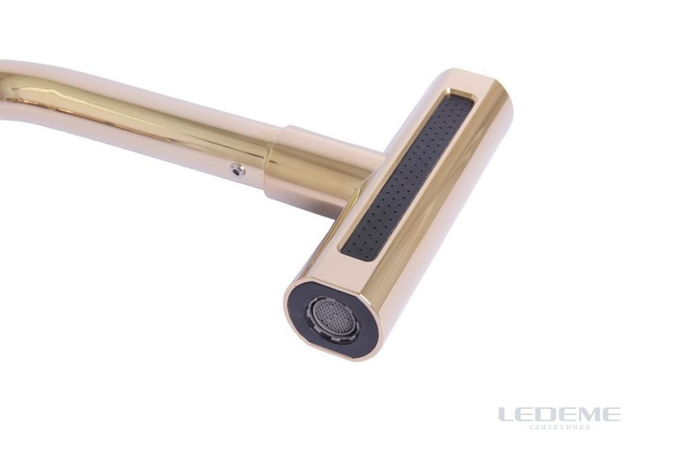 Многофункциональный смеситель для кухни Ledeme L4099G-4, золото — изображение 7