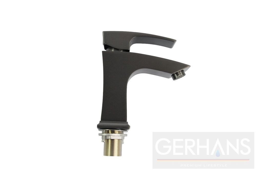 Cмеситель для умывальника GERHANS K11014D, оружейная сталь — изображение 6
