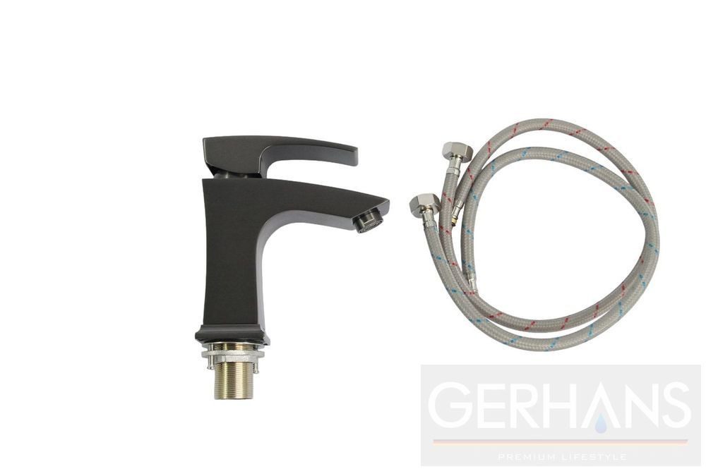 Cмеситель для умывальника GERHANS K11014D, оружейная сталь — изображение 7