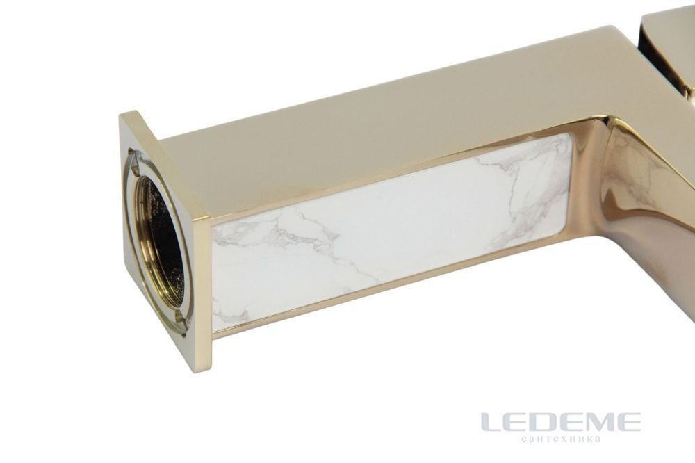 Смеситель для умывальника Ledeme L1073G, золото — изображение 5
