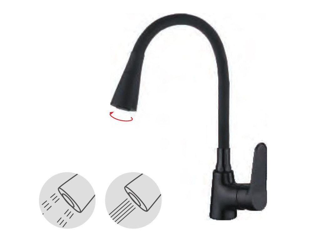 Смеситель для кухни с гибким изливом Ledeme L4161B-2 — изображение 5