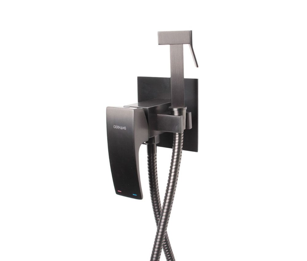Смеситель скрытого монтажа для гигиенического душа GERHANS K15214D, оружейная сталь