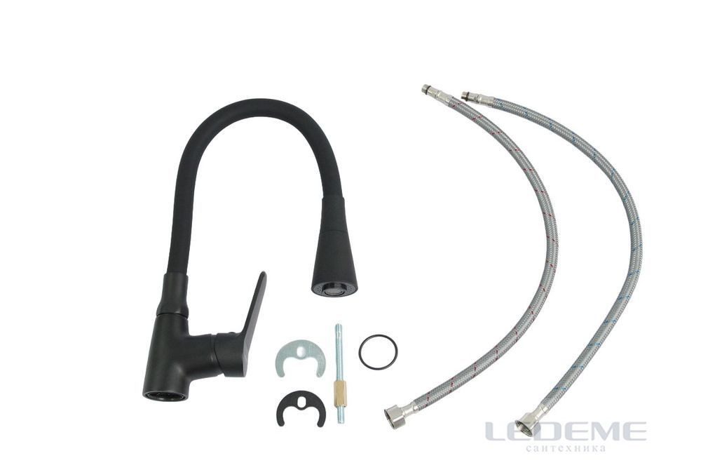 Смеситель для кухни с гибким изливом Ledeme L4161B-2 — изображение 6