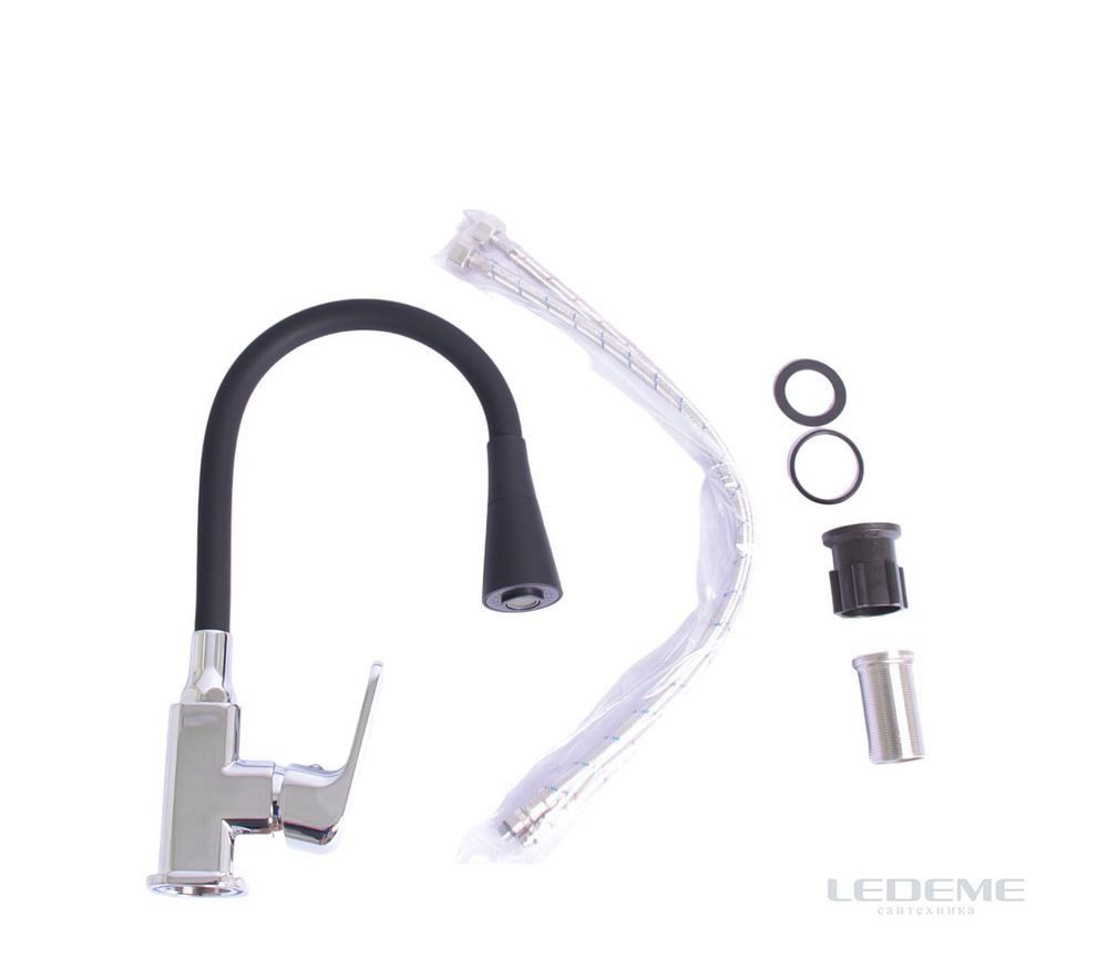 Смеситель для кухни с гибким изливом Ledeme L4144-2 — изображение 4