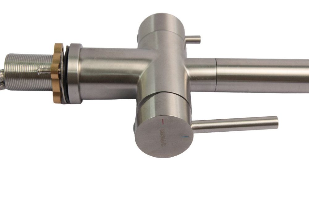 Смеситель для кухни под фильтр GERHANS K14390A-2, сатин/чёрный — изображение 3