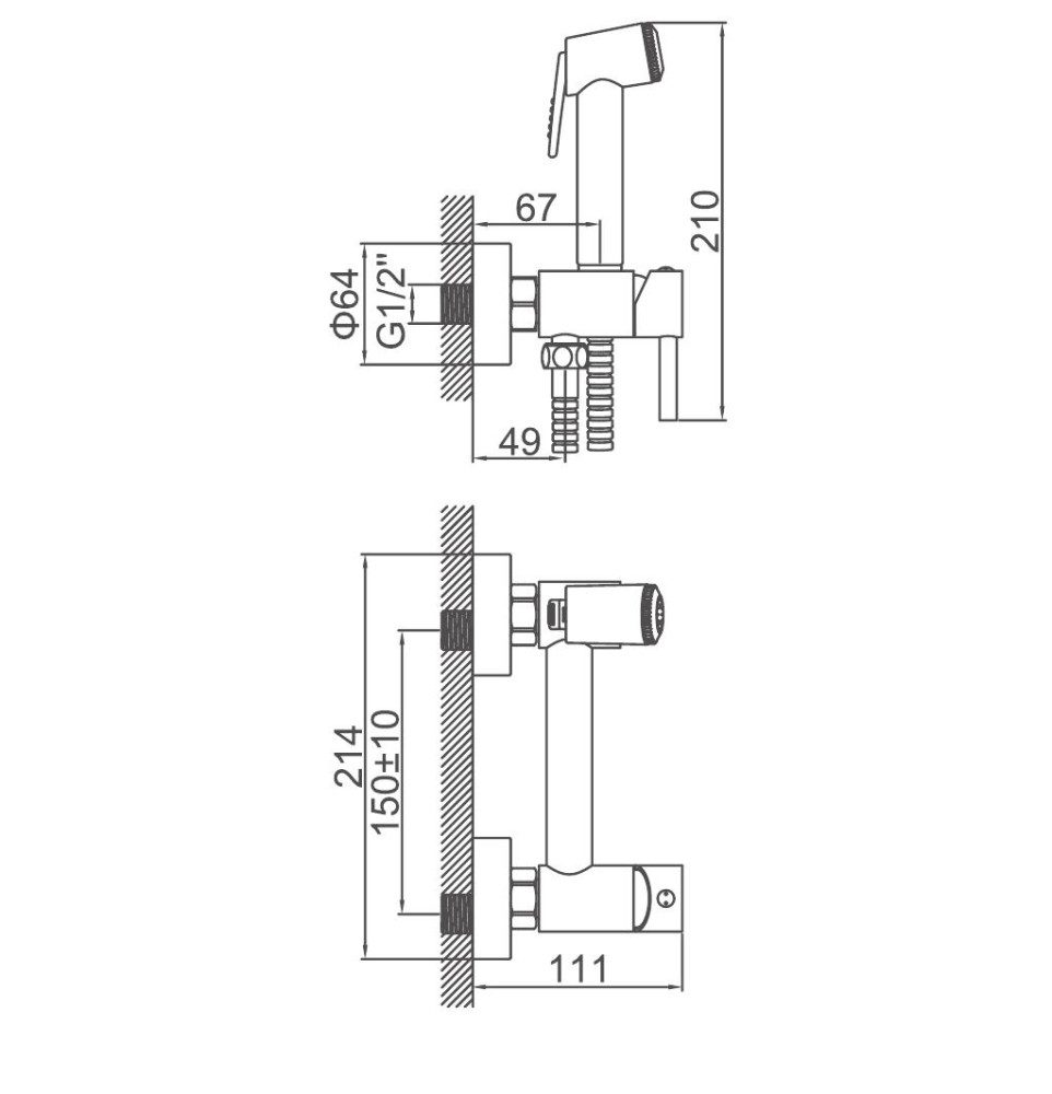 Смеситель для гигиенического душа Ledeme L5398D-6 — изображение 3
