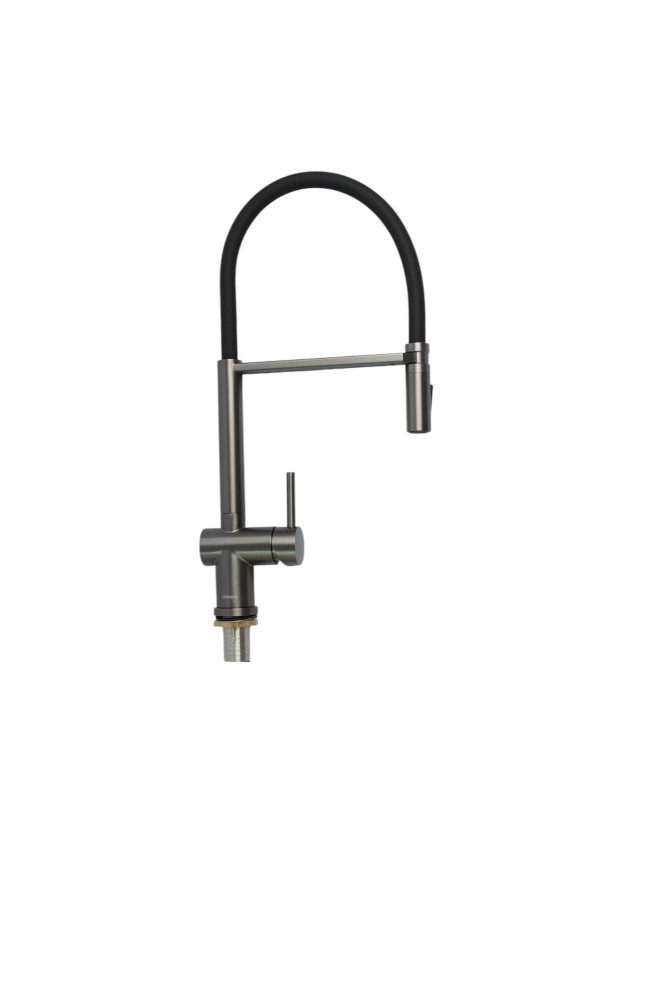 Смеситель для кухни с гибким изливом GERHANS K14290D-2, оружейная сталь/чёрный — изображение 4