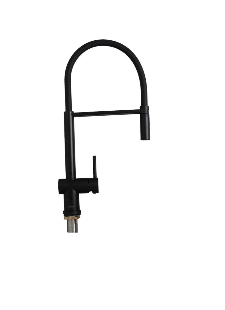 Смеситель для кухни с гибким изливом GERHANS K14290B-2, чёрный/чёрный — изображение 4