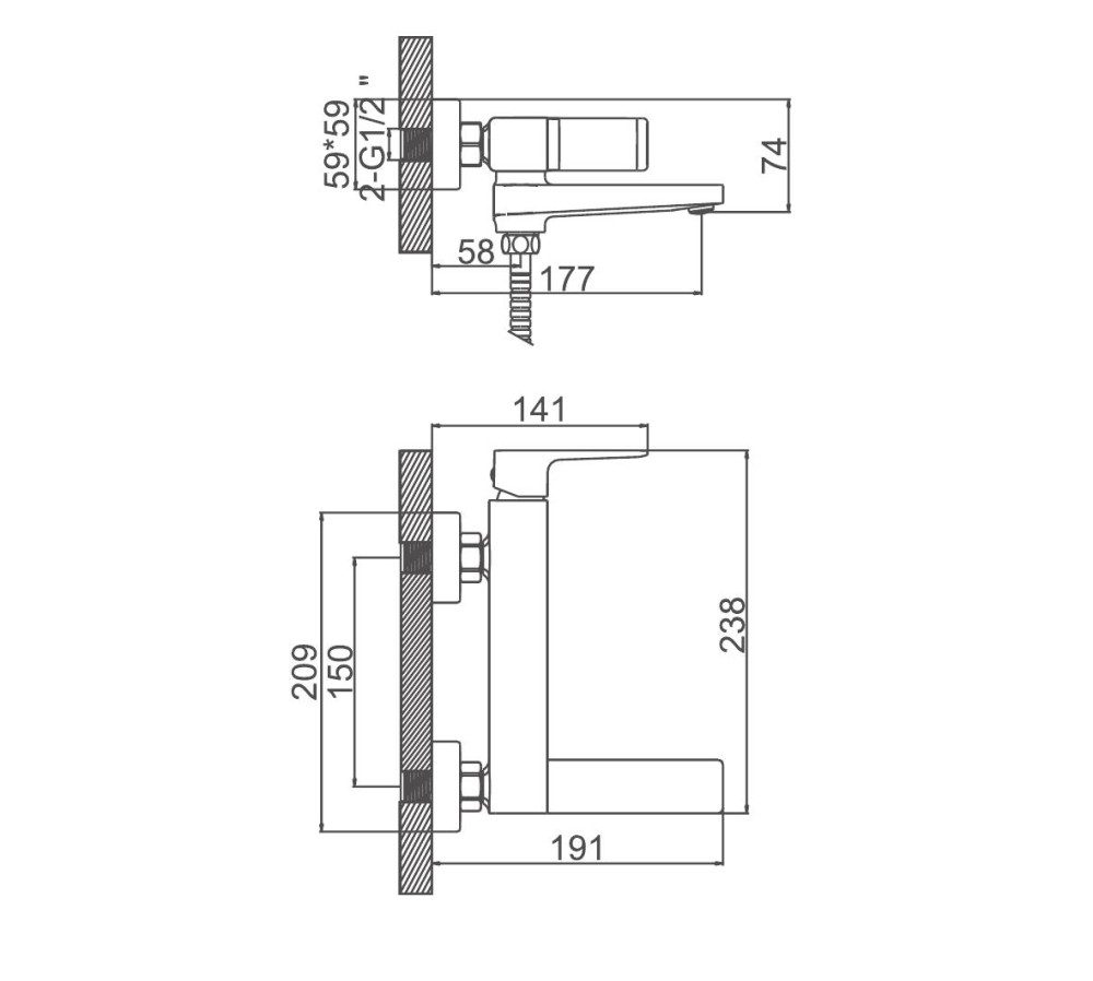 Смеситель для ванны Ledeme L3173 — изображение 5
