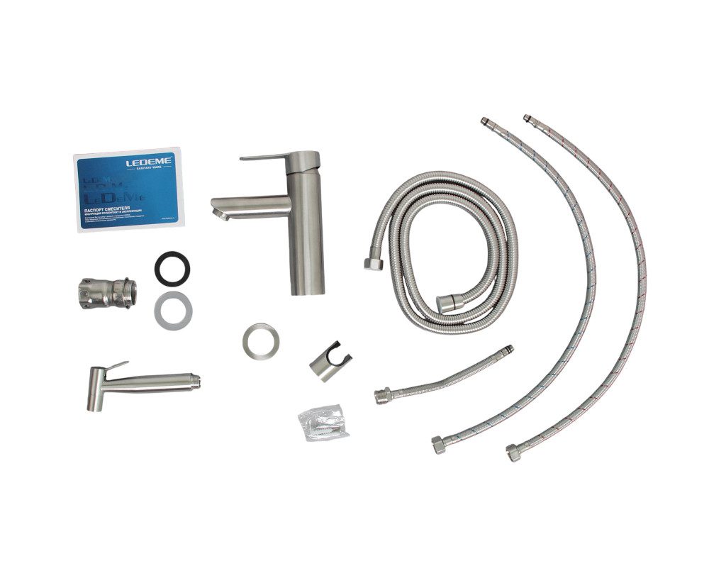 Смеситель для умывальника с гигиеническим душем Ledeme L71203-1 — изображение 4