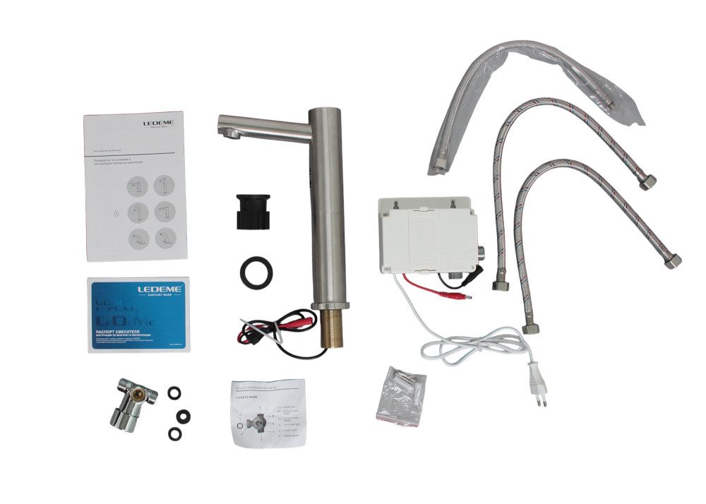 Сенсорный смеситель для умывальника Ledeme L1755A-1, сатин — изображение 5