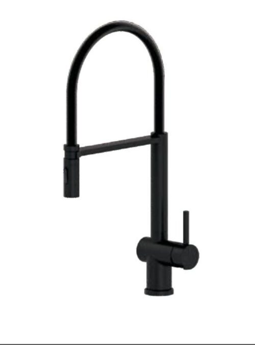 Смеситель для кухни с гибким изливом GERHANS K14290B-2, чёрный/чёрный