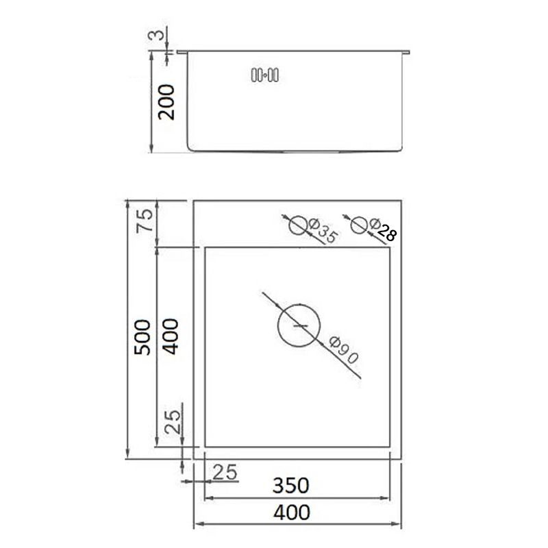 Кухонная мойка с сифоном WISENT W34050BD/2 (графит/декор) — изображение 3