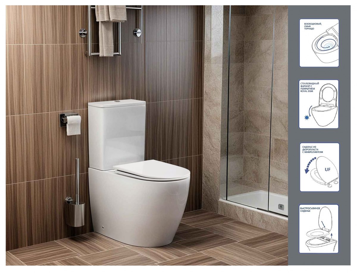 Унитаз напольный CeruttiSPA Vince Tornado, CT10373 — изображение 6