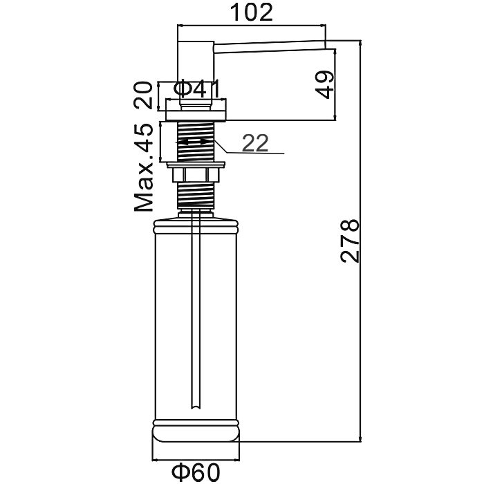 Дозатор для моющего средства GERHANS K50403G, золото — изображение 2