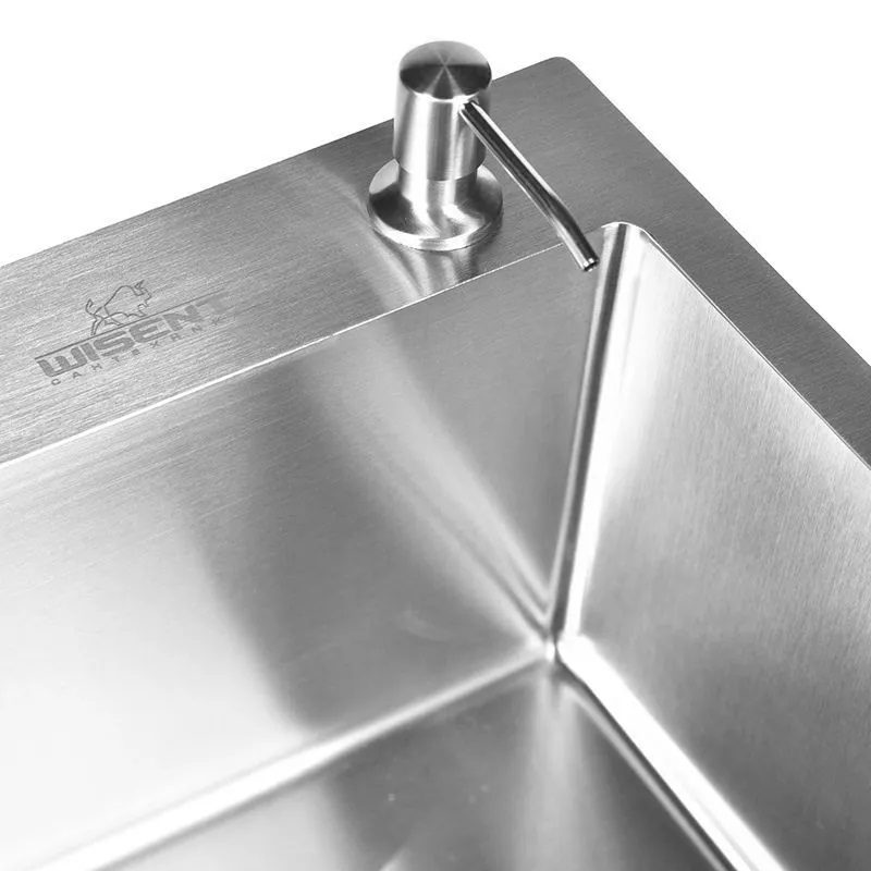 Кухонная мойка с сифоном и дозатором WISENT W35040/3 (сатин/матовая) — изображение 3