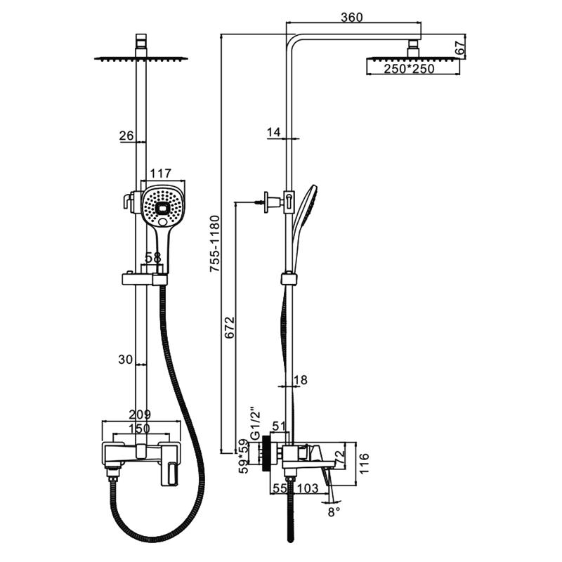 Душевая система Ledeme L2492 — изображение 2