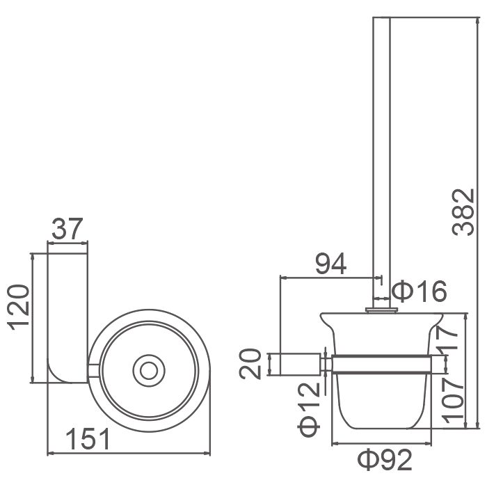 Ёршик для унитаза GERHANS K27010B, чёрный, 27010B — изображение 2