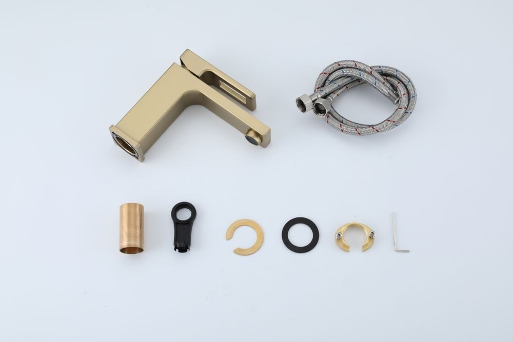 Cмеситель для умывальника GERHANS K11027Y, золотой сатин — изображение 4