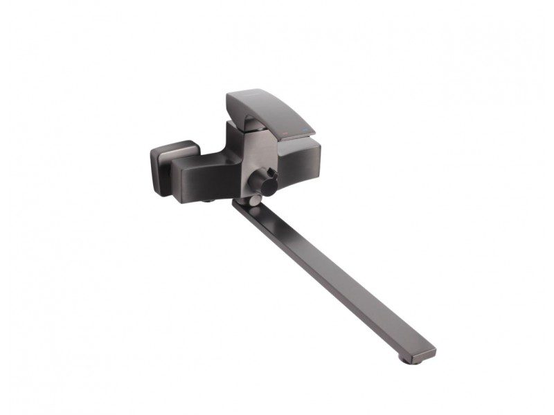 Смеситель для ванны GERHANS K13114D, излив переключатель на лейку, оружейная сталь — изображение 3